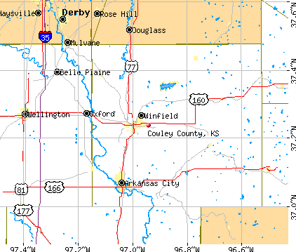 Cowley County, KS map