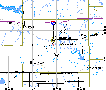 Ellsworth County, KS map