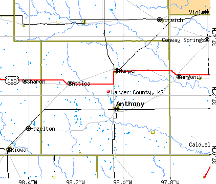 Harper County, KS map