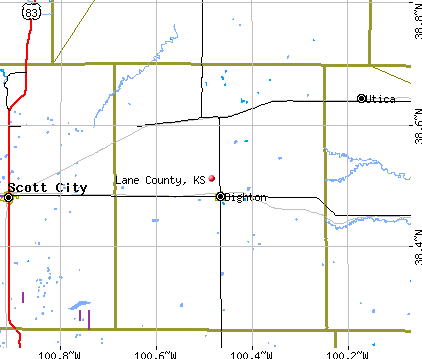 Lane County, KS map