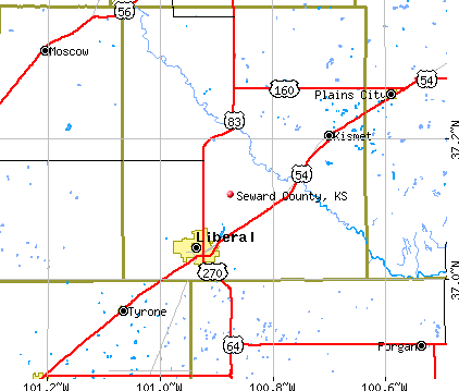 Seward County, KS map