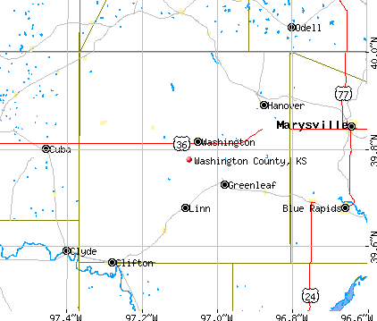 Washington County, KS map