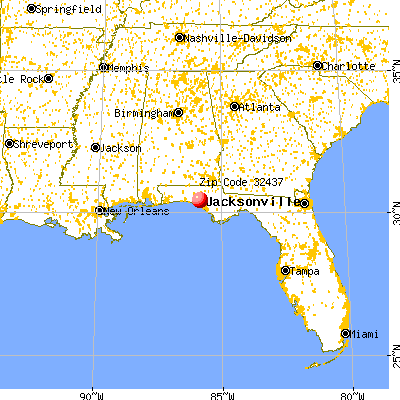 Ebro, FL (32437) map from a distance