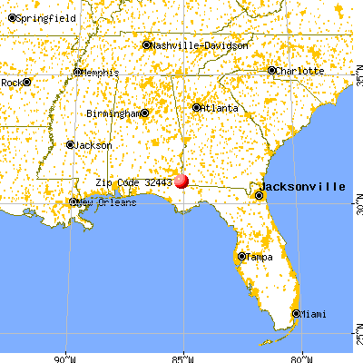 Greenwood, FL (32443) map from a distance