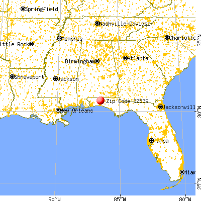 Crestview, FL (32539) map from a distance