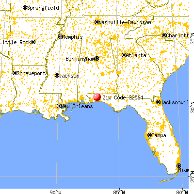 Harold, FL (32564) map from a distance