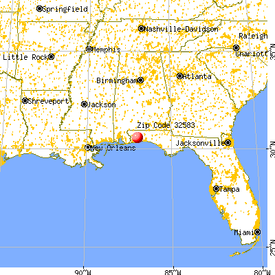 East Milton, FL (32583) map from a distance