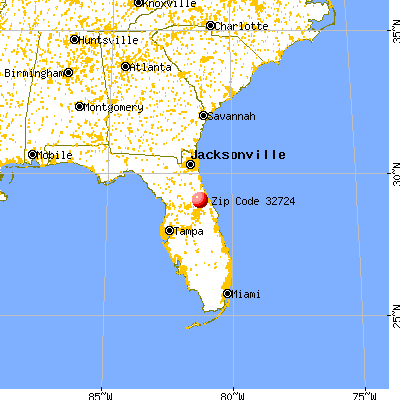 De Land, FL (32724) map from a distance
