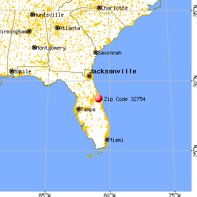 Mims, FL (32754) map from a distance