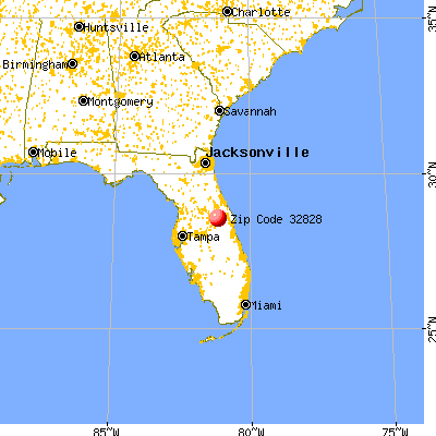 Alafaya, FL (32828) map from a distance