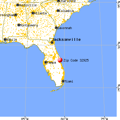 Patrick AFB, FL (32925) map from a distance