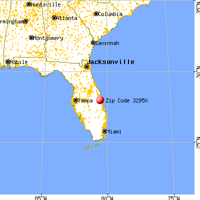 Malabar, FL (32950) map from a distance