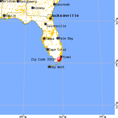 Homestead, FL (33030) map from a distance
