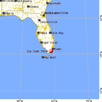 Florida City, FL (33034) map from a distance