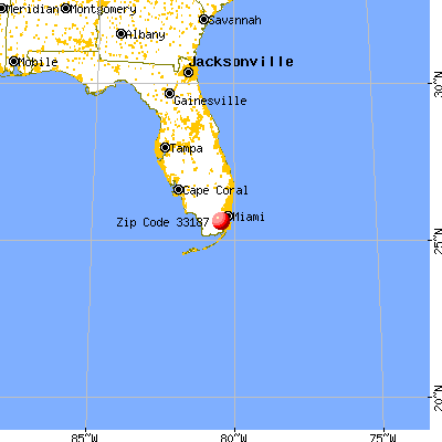 Richmond West, FL (33187) map from a distance
