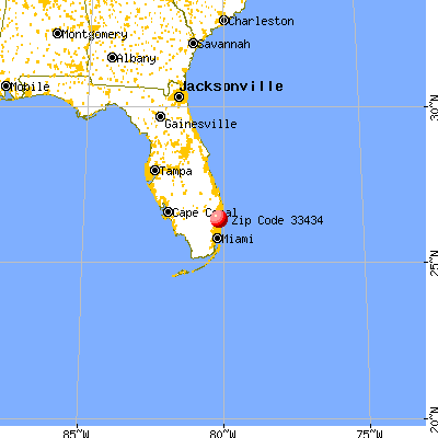 Boca Raton, FL (33434) map from a distance