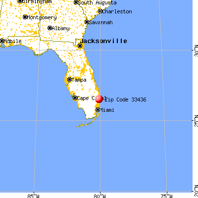 Boynton Beach, FL (33436) map from a distance