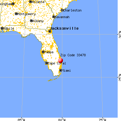 Jupiter Farms, FL (33478) map from a distance