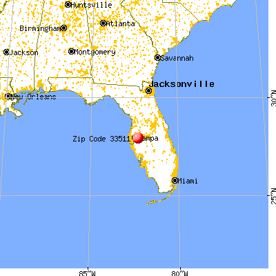 Brandon, FL (33511) map from a distance