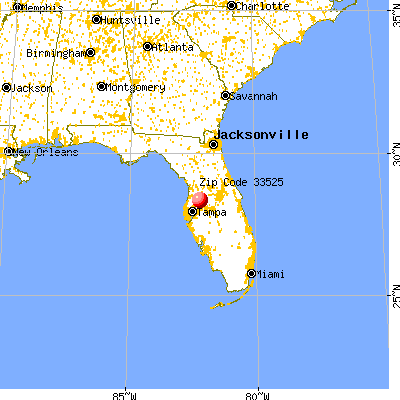 Pasadena Hills, FL (33525) map from a distance