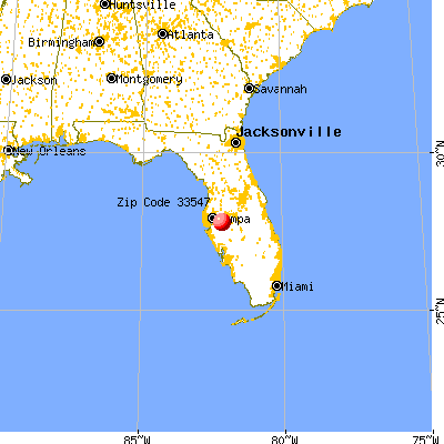 Fish Hawk, FL (33547) map from a distance
