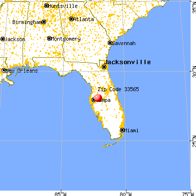 Plant City, FL (33565) map from a distance