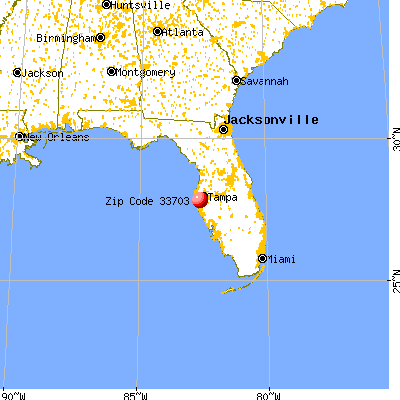 St. Petersburg, FL (33703) map from a distance