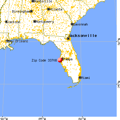 Madeira Beach, FL (33708) map from a distance