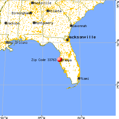 Clearwater, FL (33763) map from a distance