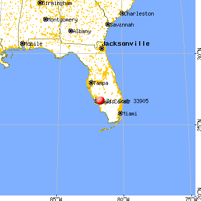 Buckingham, FL (33905) map from a distance