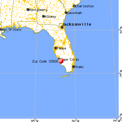 Estero, FL (33928) map from a distance