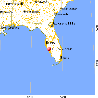 Port Charlotte, FL (33948) map from a distance