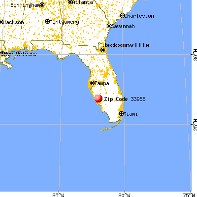 Burnt Store Marina, FL (33955) map from a distance