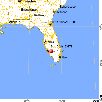 Lehigh Acres, FL (33972) map from a distance