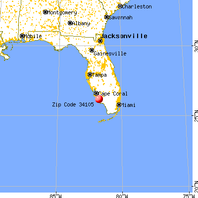 Naples, FL (34105) map from a distance