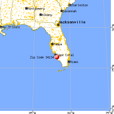 Bonita Springs, FL (34134) map from a distance