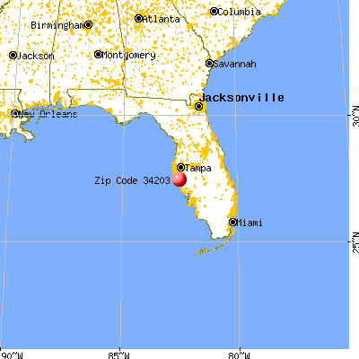 West Samoset, FL (34203) map from a distance