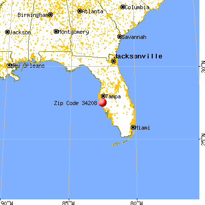 Bradenton, FL (34208) map from a distance