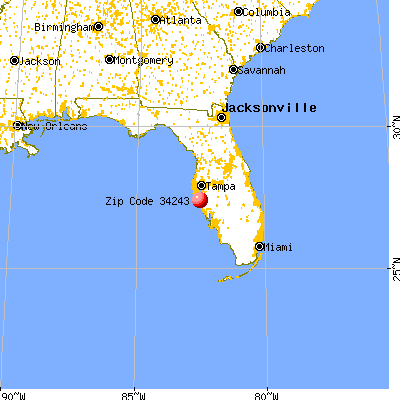 Whitfield, FL (34243) map from a distance