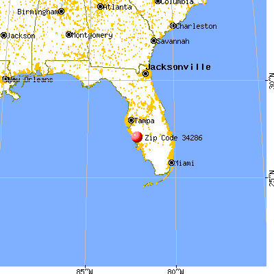 North Port, FL (34286) map from a distance