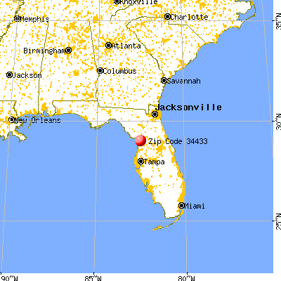 Citrus Springs, FL (34433) map from a distance