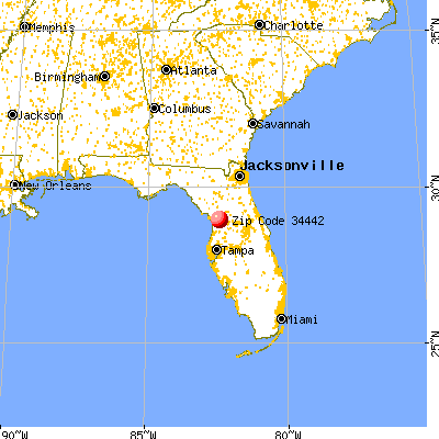 Hernando, FL (34442) map from a distance
