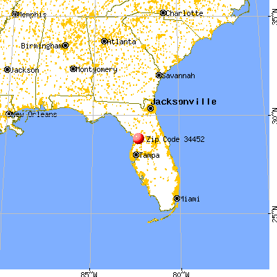 Inverness Highlands South, FL (34452) map from a distance