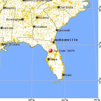 Ocala, FL (34474) map from a distance