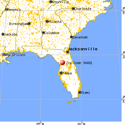 Ocala, FL (34481) map from a distance