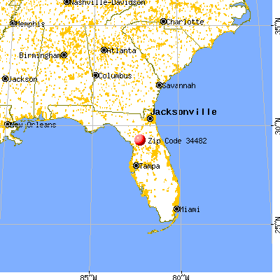 Ocala, FL (34482) map from a distance
