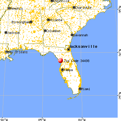 Yankeetown, FL (34498) map from a distance