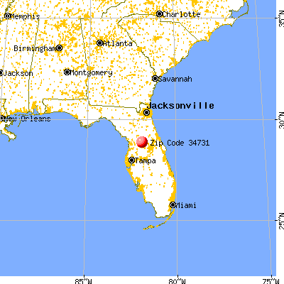 Fruitland Park, FL (34731) map from a distance