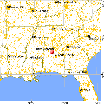 Wilton, AL (35035) map from a distance