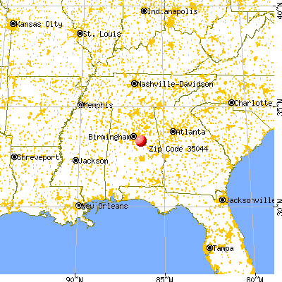 Childersburg, AL (35044) map from a distance